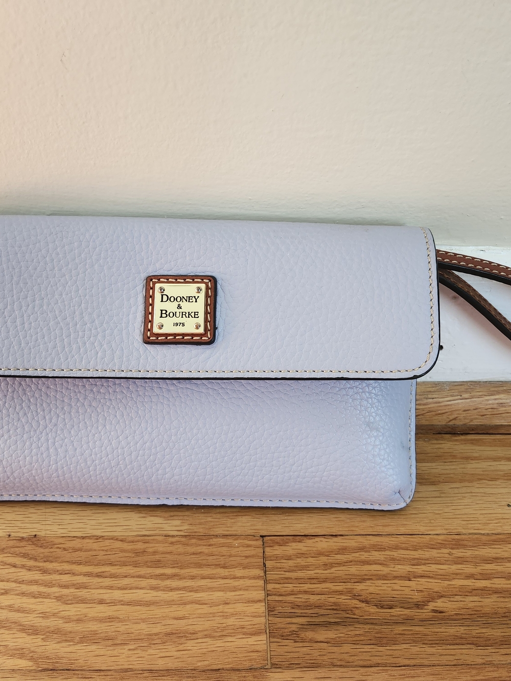 Dooney & Bourke Light Blue Pebble Leather Wristlet